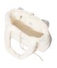 Covernat Woman Clover Heart Fluffy Medium Tote Bag Ivory