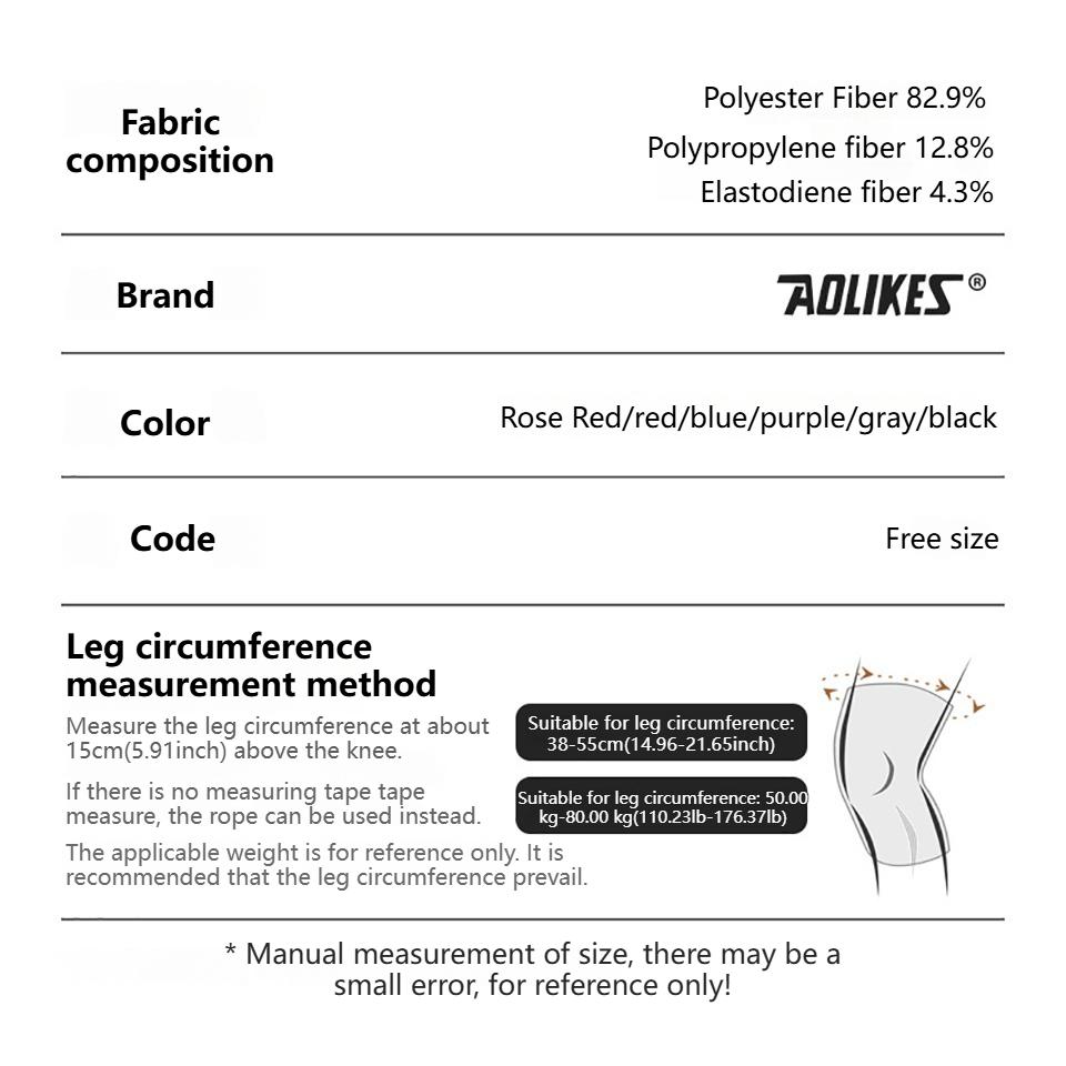 Aolikes Winter Thermal Knee Braces Warm Leg Sleeves for Running Cycling Camping Arthritis Tendonitis Relief Soft Support