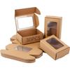30 Packs Kraft Paper Boxes With Clear PVC Window 85 * 60 * 30mm, Present Packaging Box for Various Celebrations