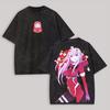 2026 Darling In The Franxx Zero Two Dwustronna Prana Koszulka Kwiat Wiśni Nadruk Anime Bawełniana Koszulka Oversize Dla Fanów Otaku