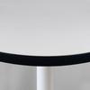 Round Table Ø 70 Cm - Model Round White Base White Black Edges