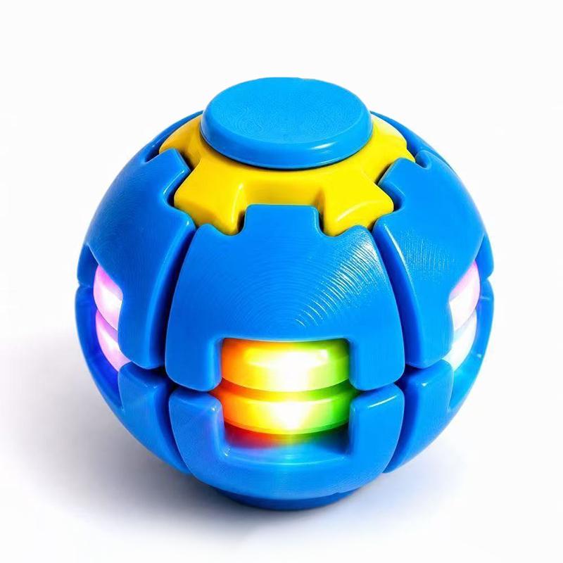 Led Magic Press To Spin Stress Relief Fidget Balls Autism Adhd Focus Quiet Cool Gadgets Unique Gifts For Kids & Adults