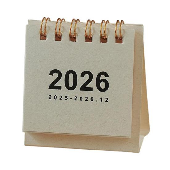 2026 Mini Stolní kalendář leden 2026-prosinec 2026 12měsíční plánovač Malý stojací překlápěcí kalendář s dvojitou drátovou vazbou pro domácí kancelář
