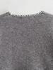 Spring New European & American Women's Knit Color Block Top