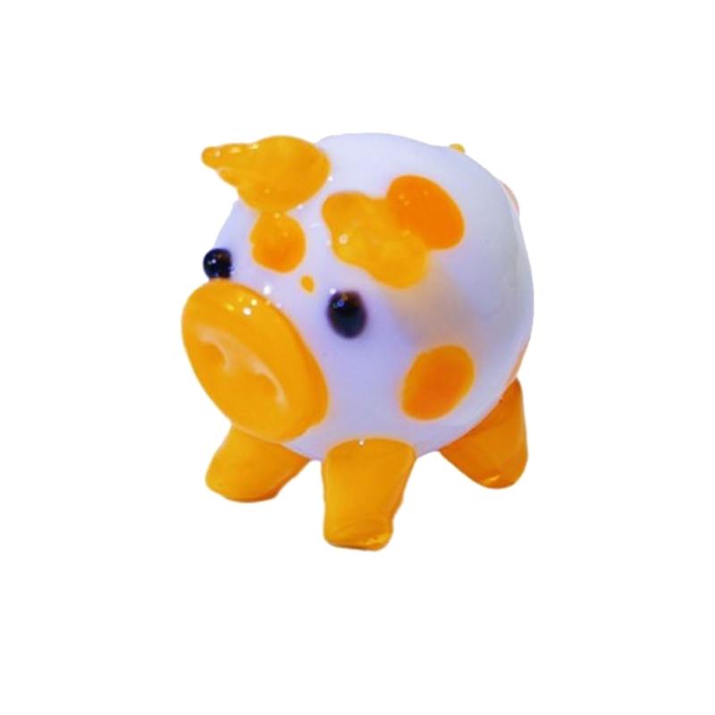 Handgefertigte Niedliche Bunte Glas Schwein Figur Miniatur Tier Statue Ornament für Heimdekorationen und Büro Schreibtisch Dekoration