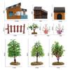 Fruit Fence Simulation Tree Water Grass House Micro Scene Model Ornament