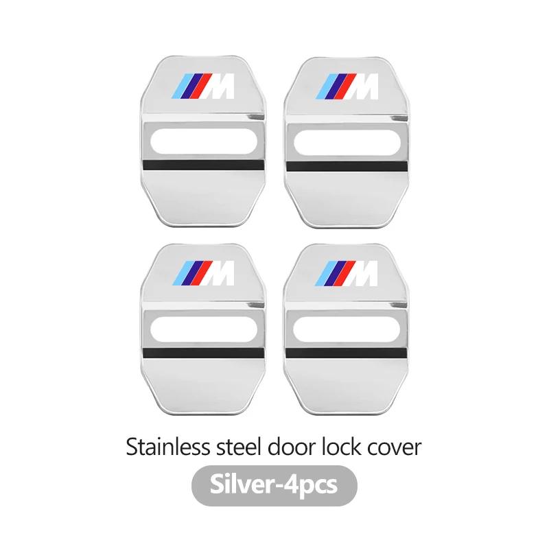 For BMW 4Pcs Car Door Lock Cover Stainless Steel Protection Accessories M Performance Alpina M3 M5 M6 X1 X3 X4 X5 G20