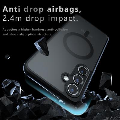 For Samsung Galaxy S24 S23 S21 Plus Ultra FE Case Magsafe Drop-proof Built-in Airbag Corner Non-yellowing Material Soft Cover