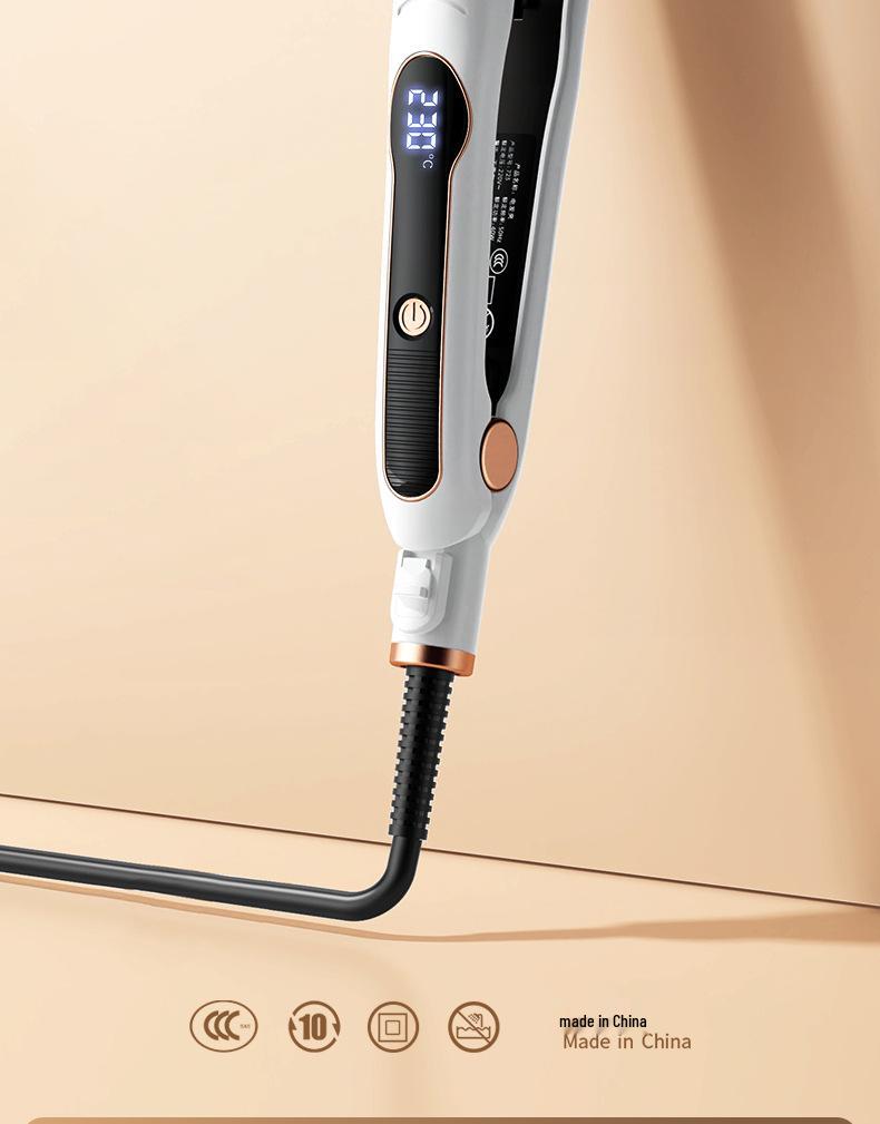 Dual-Function Curl & Straight Hair Iron with Digital Temp Control & Ionic Care