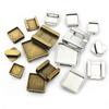 10pcs Fits 10-20mm Square Cabochons Flat Slider Spacer Blank Base Settings Tray For 11mm Flat Leather Cord DIY Jewelry Making