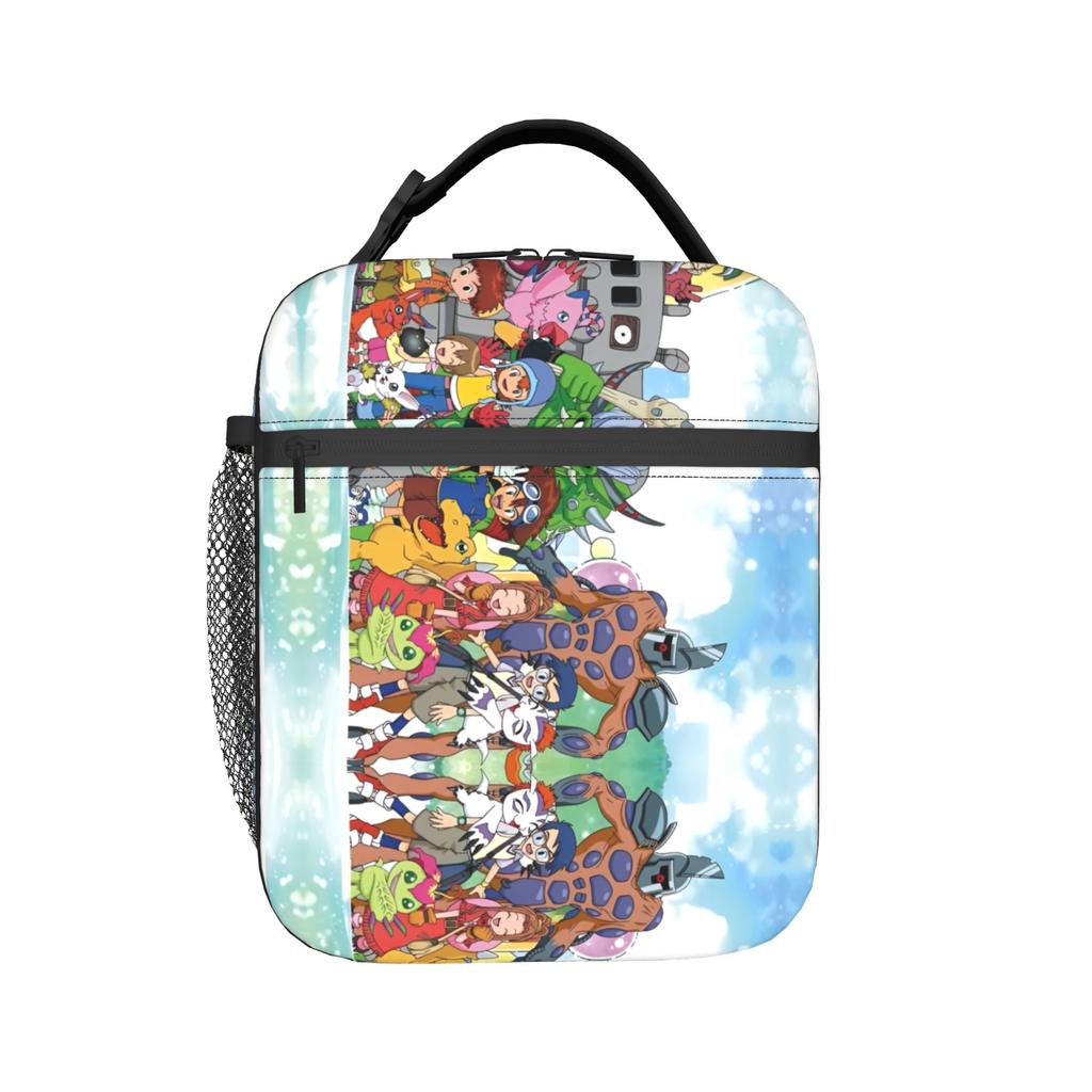 Custom D-Digimons Lunch Bag Women Cooler Thermal Insulated Lunch Box for Adult Office