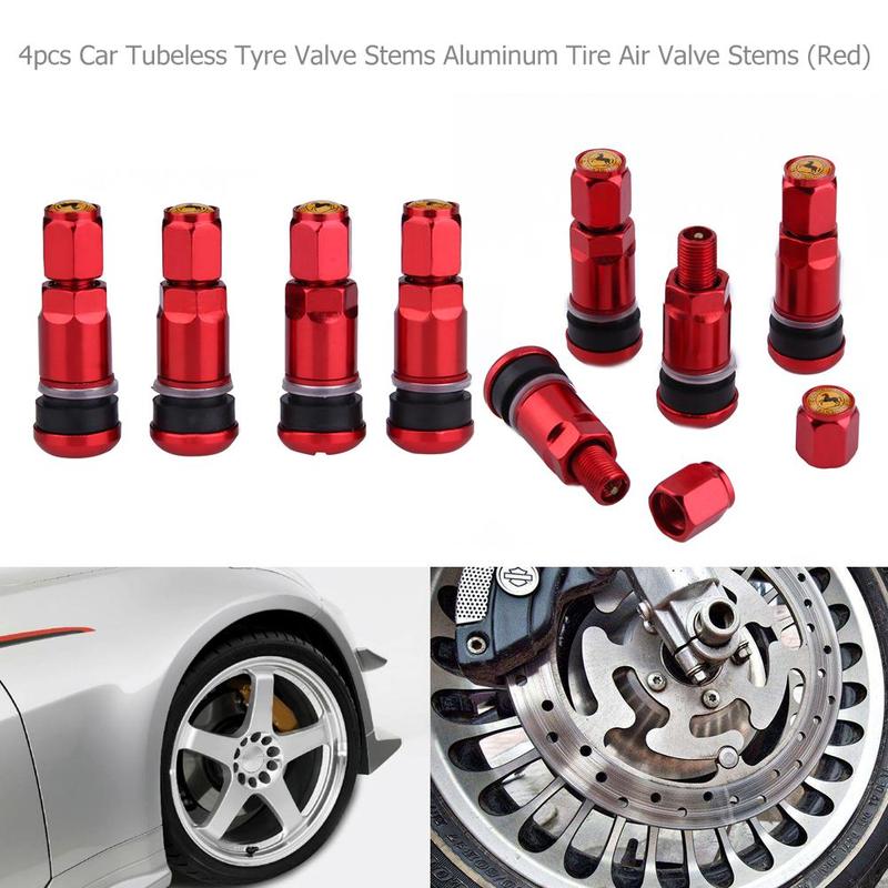 4Pcs Universal Car Tyre Valve Stem Caps Motorcycle Tubeless Wheel Tyre Valve Stems Caps Aluminum Alloy Tire Air Valve Stems