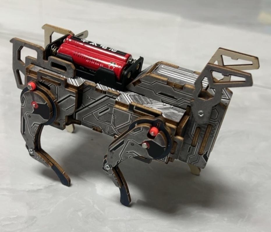 Voice Control Mechanical Dog STEM Kit DIY Wooden Fun Science Toy Educational Building Project Kids Classroom Learning Tool