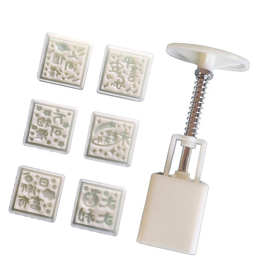 Hand Pressure Moon Cake Molds Square Cookie Stamps Moon Cake Maker MidAutumn Festival Making Cookie Pastries Tool