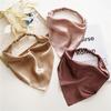 Summer Women Solid Hair Scarf Vintage Triangle Bandanas Satin Elastic Hairbands Children Girl Headbands Hair Accessories