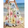 2026 Spring/Summer Women's Half Length Skirt Printed Elegant Elastic Waist, Different Country Fake Wind Beach Skirt Women's Wear