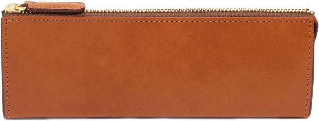 Rio Zipper Pen Case L Camel Leather Italian Leather Large Size Simple Gift Slip-On A-IOL-3501