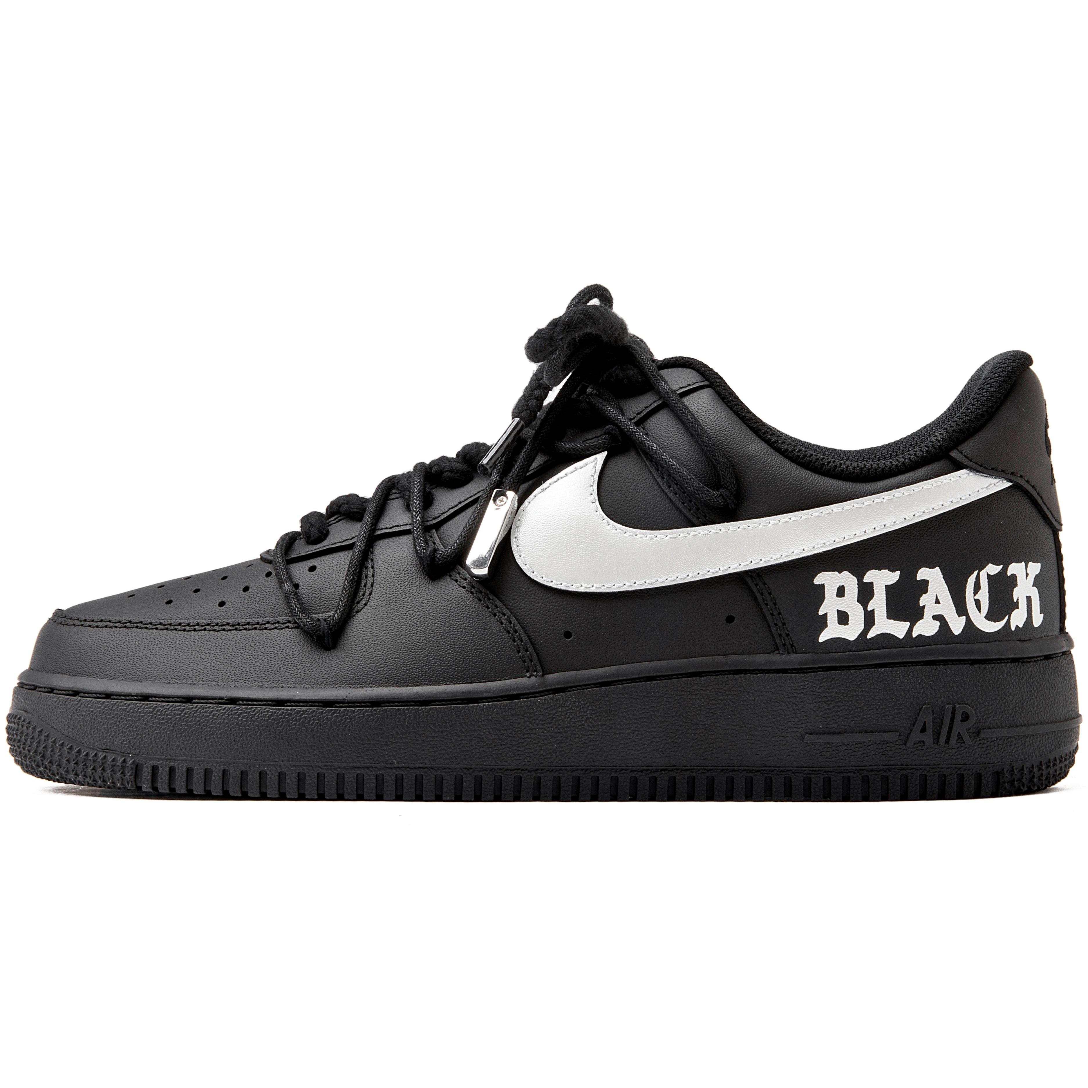

Nike Air Force 1 07 Coverage Slip Resistant Low top Skateboard Shoes Women s Black Silver DD8959-001(Team55-) 39