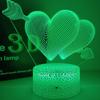 Romantic Love Led Night Lamp Heart-Shaped Night Light Room Decor Desk Ornament 3d Lamp Birthday Present Girlfriend Lovers Gift