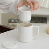 Ceramic Tea and Water Separation Mug with Lid and Filter - Office Event Souvenir