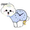 Wooden Clock with Swinging Pendulum Pooping Dog Wall Clock, Pendulum, Silent Non Ticking Hanging for Living Room Home Office, Gift Lover