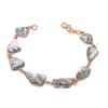 Naturlig Larimar Rå Ædelsten Håndlavet 925 Sterling Sølv Armbånd 7-8" ASB-3006