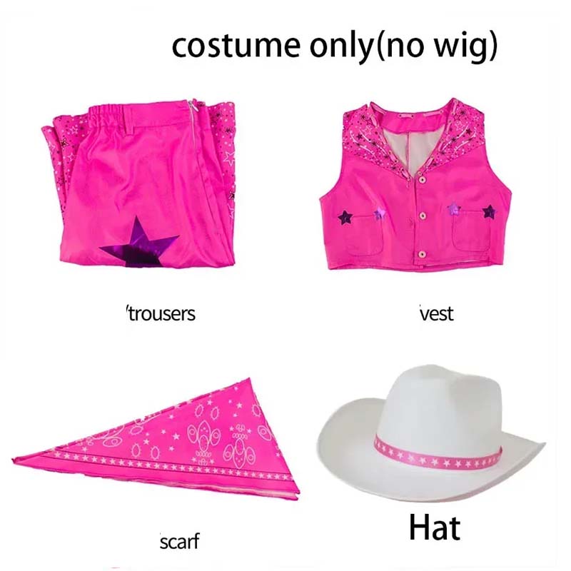 

Женский костюм принцессы для косплея Розовый наряд Костюм Маскировка Бар Би Розовый костюм Шарф Шляпа Для Комик-Кона Хэллоуина XS