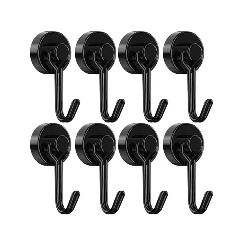 2/4/8 STÜCKE Magnethaken Hochleistungsmagnete Haken 30LB Starker Neodym-Magnet mit Schwenkhaken für den Kühlschrank in der Küche zu Hause