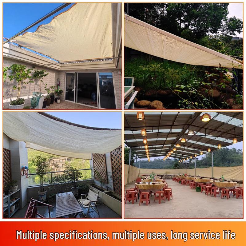 Beige UV-Protection Sunshade Net for Outdoor Courtyard and Flower Cultivation