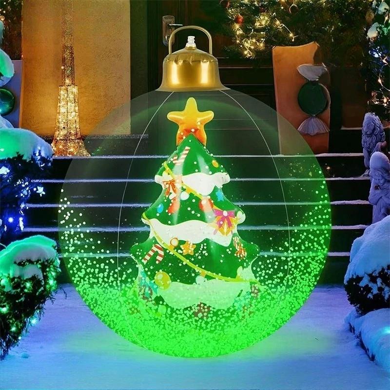 1116 Outdoor Christmas Balloons Santa Snowman Xmas Tree Light Up Balloons Holiday Party Yard Garden Christmas Decorations