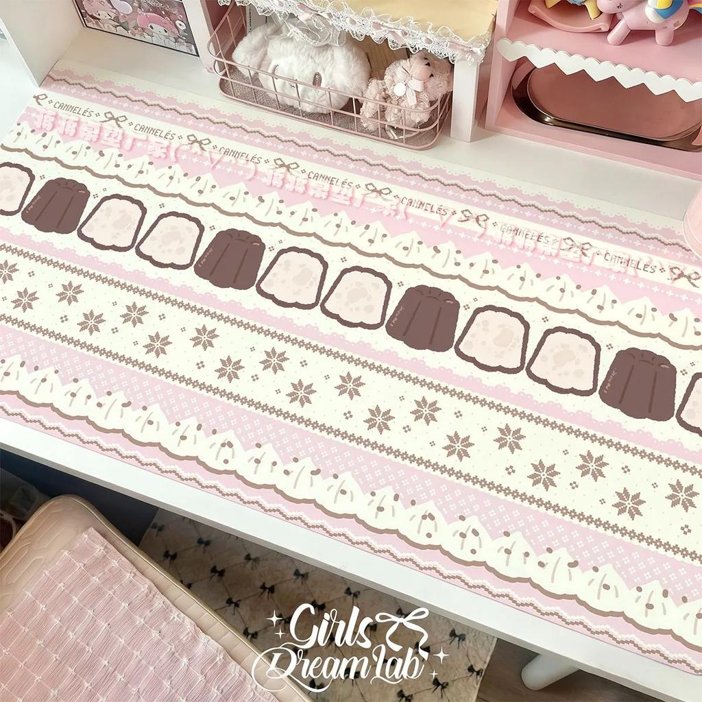 Leather Desk Pad Protector Pink Strawberry Cake Girl Kawaii Mouse Pad Office Desk Mat Waterproof NonSlip Pu Desk Blotter Pad