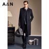 Antonio Men's Luxury 100% Wool Long Business Overcoat