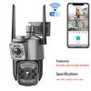 New 2K HD Waterproof EU IP Camera Wifi 4G Sim Card PTZ 4MP Dual Lens Outdoor AI Human Tracking Color Night Vision CCTV Security Camera