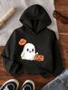 Children's autumn/winter new Christmas scary pumpkin pattern hoodie, casual and stylish sweatshirt, trendy print.