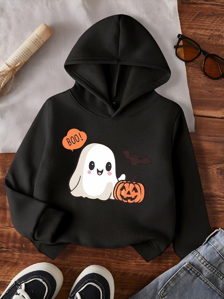 Children's autumn/winter new Christmas scary pumpkin pattern hoodie, casual and stylish sweatshirt, trendy print.