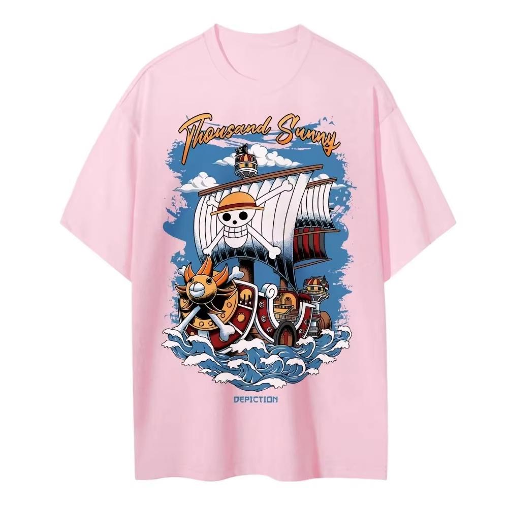 

2026 новый The One Piece мужская и женская стиль базы корабля Конья хип-хоп футболка одежда аниме S