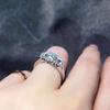 Adjustable Women's Open Ring: High Carbon Diamond, Eight Hearts Arrows Design, PT950 Plated.