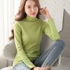New Slim Fit Bottoming Shirt For Women, Korean Style Long-sleeved T-shirt, Cotton Inner Mid-collar Top
