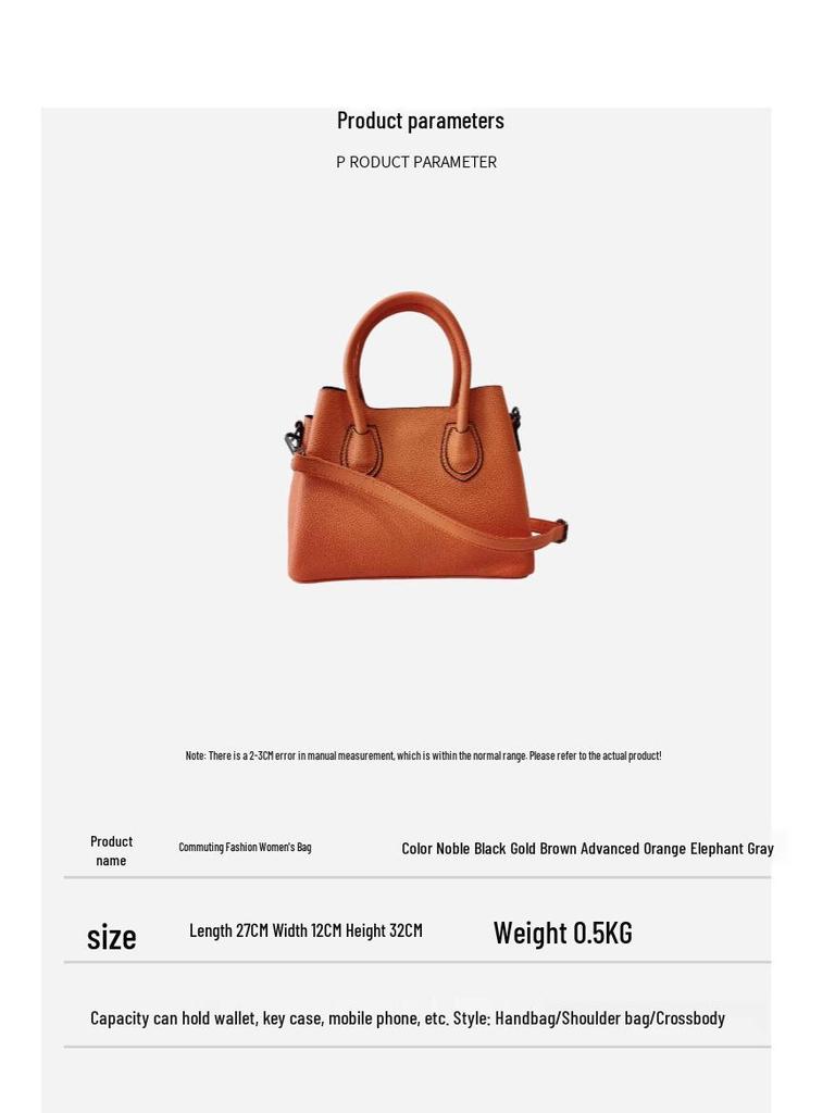 2025 Women's Genuine Leather Large Capacity Handbag - Autumn/Winter Crossbody Tote Bag
