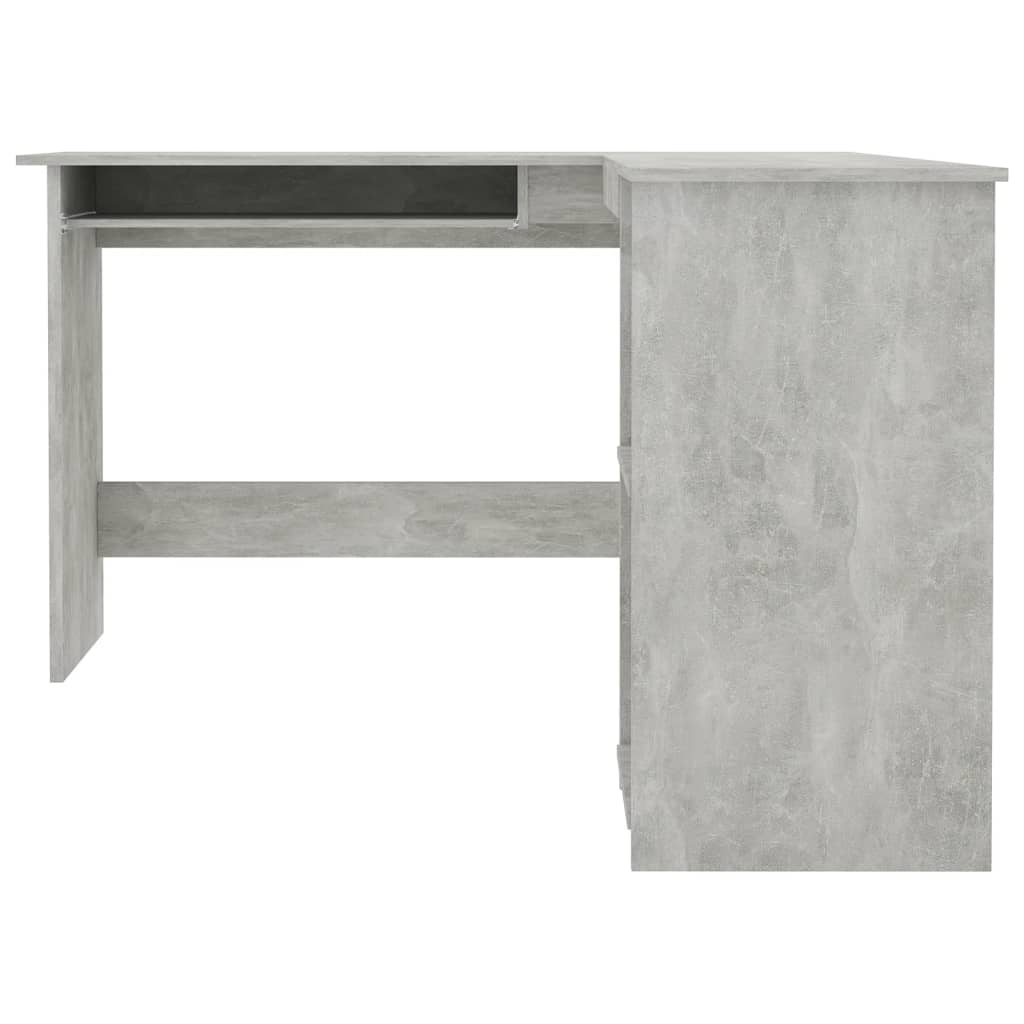 L shaped Desk in Concrete Grey 120 x 140 x 75 cm Particleboard
