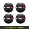 4Pcs Car Wheel Hub Center Metal Decals Sticker Accessories For Honda Civic Fit Jazz Accord Pilot CRV Odyssey Passport City HRV EC5