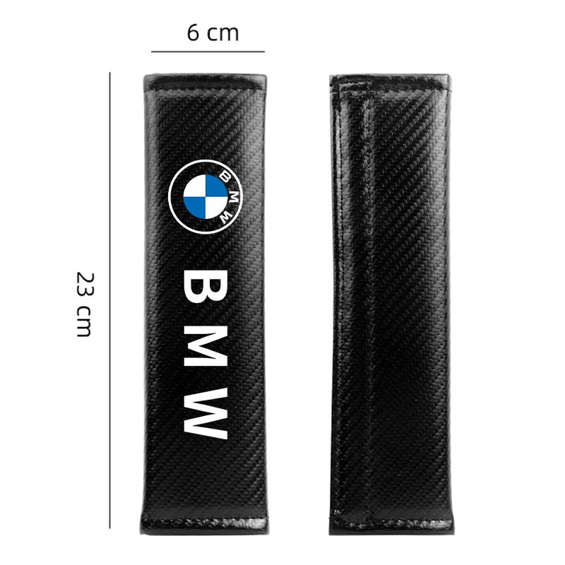 BBKZ6 2P-AQD6 Leather Car Seat Belt Protection Shoulder Pad Covers For BMW E36 E46 E90 E91 E87 F10 X2 3 5 6 7 Car Interior Accessories