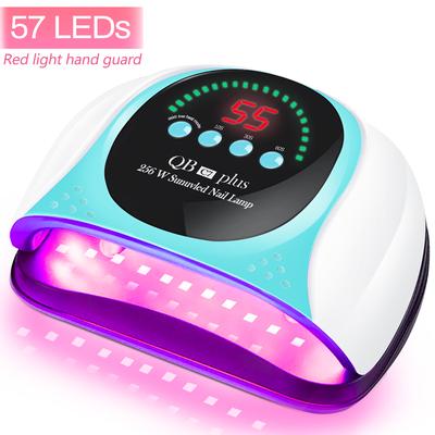 Lampă de unghii cu lumină roșie UV LED de 256 W pentru lac de unghii cu gel cu 57 margele de lampă Senzor automat și 4 temporizatoare uscător de unghii profesional cu LED