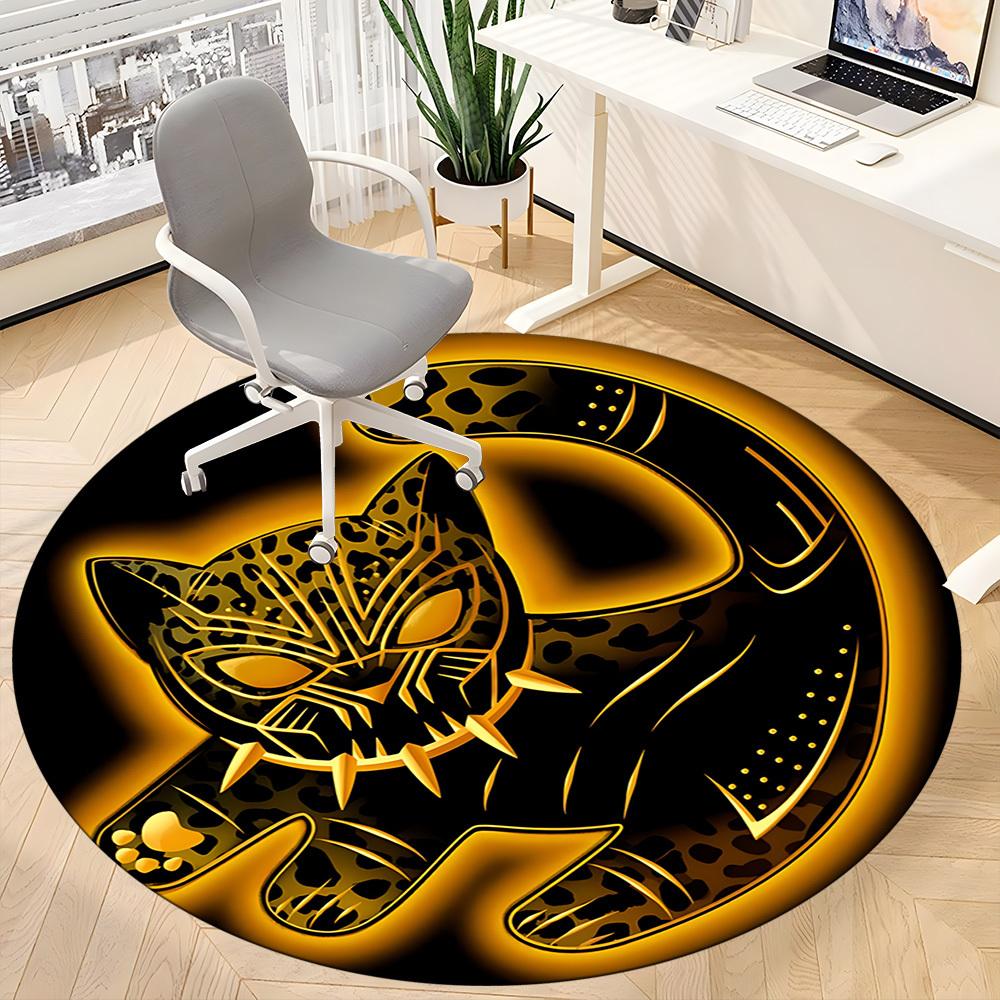 1 Stück Leopardenkatze Büro Runder Teppich, Matte Geeignet für Büro, Unter Bürostühlen Schlafzimmer Wohnzimmer Heimdekoration, Zimmerdeko