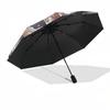 1pc Outdoor Umbrella with Spirited Away Characters - Automatic Opening/Closing, Portable 3-Fold Design, 8-Rib Iron Frame - Perfect Gift for Fans,