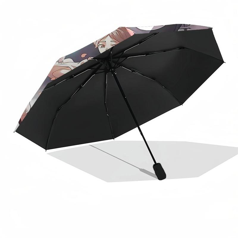 1pc Outdoor Umbrella with Spirited Away Characters - Automatic Opening/Closing, Portable 3-Fold Design, 8-Rib Iron Frame - Perfect Gift for Fans,