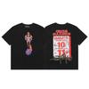 24S grenzüberschreitende Trendmarke Travis Scott Utopia Joint-Album geometrisches Graffiti kurzärmeliges T-Shirt Herren und Damen halblang