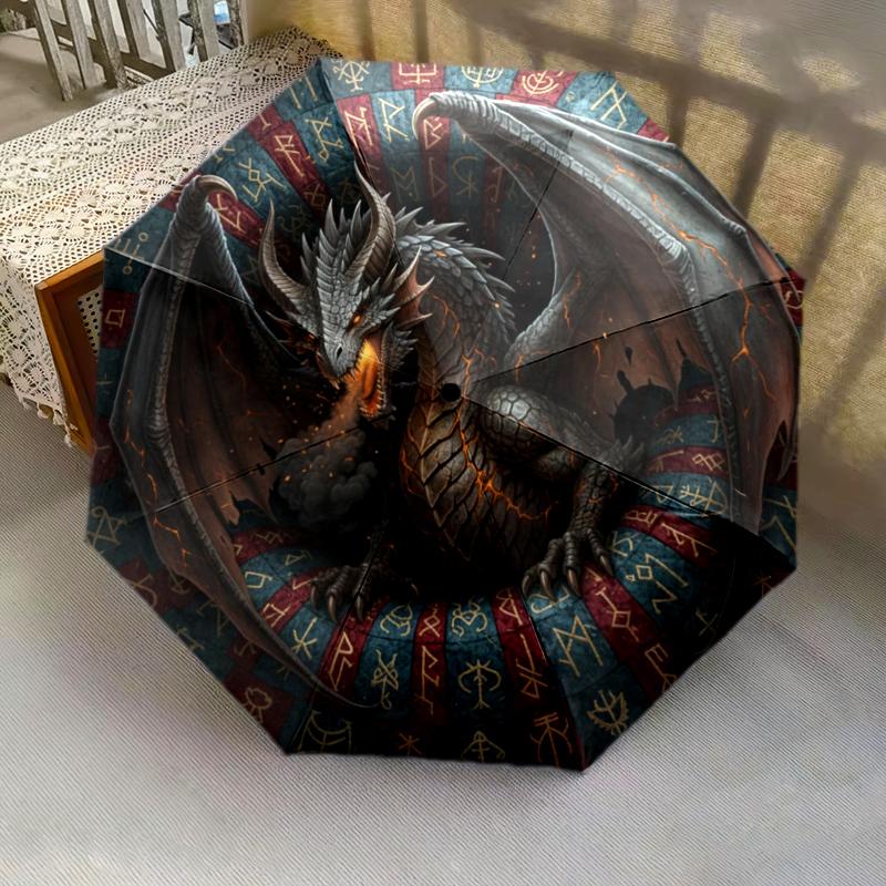 1 szt. Automatyczny Składany Parasol - Wzór Kreskówkowy, Przenośny i Składany Design z 8 Żebrami, Prezenty Świąteczne i Urodzinowe