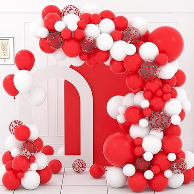 Christmas White Balloons Garland Red Confetti Balloon Arch Kit Birthday Party Baby Shower Wedding Graduation Decoration Globos