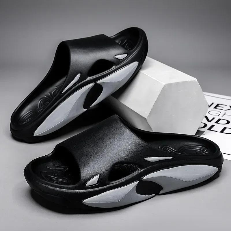 Fashion Men Massage Slippers Slides Indoor Outdoor Sandals Beach Casual Shoes Comfortable Sole Men's Slippers Big Size 2025
